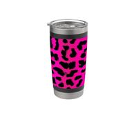 Cheetah Rockabilly Pinup Burlesque Punk Motif rose léopard Gobelet isotherme en acier inoxydable double paroi