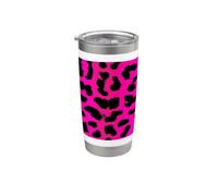 Cheetah Rockabilly Pinup Burlesque Punk Motif rose léopard Gobelet isotherme en acier inoxydable double paroi