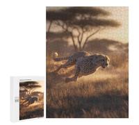 Cheetah Running in Grassland Puzzle 500 Pièces Educa Jouet en Bois Cadeau Unique Décoration Intérieure Jeu Éducatif Challenge Toy Adultes Et Enfants À Partir De 14 Ans 500 PCS