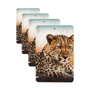 Cheetah Waiting for an Opportunity Lot de 4 cartes de désodorisants de voiture personnalisables, cadeaux pour homme et femme, tablettes d'aromathérapie pour voiture, cartes parfumées à suspendre pour