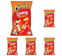 Cheetos Crunchy Biscuits Apéritifs Soufflés Goût Fromage 90g (Lot de 5)
