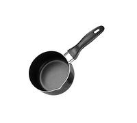 Chef Aid Casserole à Lait antiadhésive de 14 cm en Aluminium de Haute qualité avec Bec verseur et poignée pour Une Utilisation sur plaques à gaz, électriques et céramiques, Noir