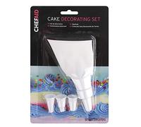 Chef Aid Kit de Décoration de Gâteaux, Poche à Douille Lavable avec 4 Embouts, Idéal pour Décorer Biscuits et Pâtisseries, Sans BPA