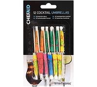 Chef Aid Ombrelles Cocktail Lot de 12 Pics Parasol Colorés pour Cocktails Mocktails Glaces Desserts Fête Hawaii Pool Party Soirée d’Été et Déco Table Jardin