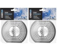 Chef Aid Passoire d'Évier Grande Taille, Filtre pour Évier de Cuisine pour Capturer Les Déchets Alimentaires et Prévenir Les Blocages des Canalisations (Lot de 2)