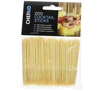 Chef Aid Pics Cocktail en Bois 200 Pièces 8 cm Pics Apéritif pour Tapas Buffet et BBQ Brochettes pour Fromage Fruits Snacks et Amuse Bouches