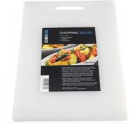 Chef Aid planche à découper blanche en plastique - 35 x 25 x 0,9 cm - surface antidérapante, résistante et facile à nettoyer - adaptée à un usage domestique ou professionnel
