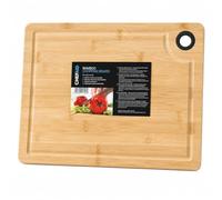 Chef Aid Planche à Découper Bambou 35 x 25 x 1,5 cm - Planche de Cuisine Stable avec Rainure à Jus et Pieds Antidérapants Pour Viande Légumes Fruits et Fromage