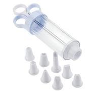 Chef Aid Seringue à glaçage avec 8 douilles, stylo de décoration pour cupcakes, gâteaux, remplissage de crème et pâtisseries, nettoyage facile et réutilisable, embouts interchangeables
