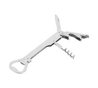 Chef Aid Tire Bouchon Sommelier Inox avec Décapsuleur et Coupe Capsule Couteau Sommelier Pliant pour Bouteilles de Vin Bière et Service