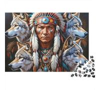 Chef amérindien_2 Puzzle 1000 Pièces Carton Premium pour Couples, Entraînement De Concentration, Loisir en Intérieur, pour Habitants D’Appartements 38x26cm/1000pcs