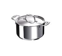 Beka Chef - Faitout Inox 18/10 - 24 cm - Tous Feux Compatible Induction - Marmite Avec Couvercle en Acier Inoxydable, Argent