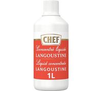 CHEF Concentré Liquide Langoustine - 68% de Jus de Cuisson de Langoustine - Utilisable Chaud et Froid - Gain de temps en Cuisine - Aide Culinaire, Sauce, Fonds, Fumet - Bouteille de 980 ml