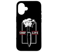 Chef Cook Life Couteau Restaurant Cuisine Cuisine Cuisine Grill Culinaire Coque pour iPhone 16