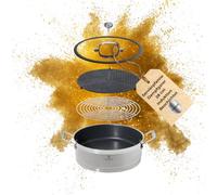 CHEF CUISINE Poêle de service à bord haut de 28 cm de haut, cuiseur vapeur aromatique, avec couvercle, poêle à induction, revêtement en acier inoxydable, passe au four, antiadhésive, bord haut