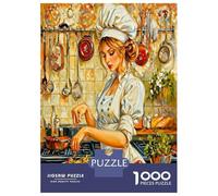 Chef cuisinier et nourriture 1000 Pièces Puzzle Art culinaire chaleureux Puzzle Premium Carton Solide - DIY Familial Amusant, Belle Déco, Cadeau D’anniversaire Parfait Pour Les Enfants 38x26cm/1000pcs