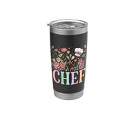 CHEF Culinary Floral Garden Kitchen Cook Design Gobelet isotherme en acier inoxydable double paroi