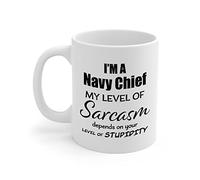 Chef De La Marine - Mon Niveau De Sarcasme Tasse Pratiques Tasses Avec Poignée Tasse À Café Pour Ami Chocolat Chaud Homme 330Ml