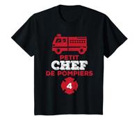 Chef de Pompiers 4ans Humour Anniversaire Garçon Cadeau T-Shirt