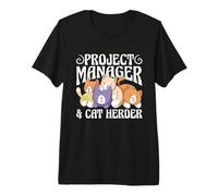 Chef de Projet et Gestion de Projet Lean Kanban Cat Herder T-Shirt Haut de Gamme