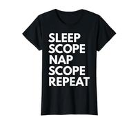Chef de Projet Sleep Nap Scope Repeat Lover T-Shirt Graphique avec Valeur, Femme, Noir, S