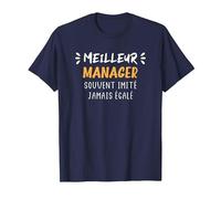 Chef d'équipe métier Humour Meilleur Manager T-Shirt, Homme, Bleu Marine, M