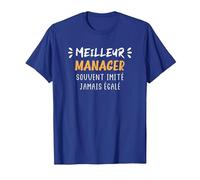 Chef d'équipe métier Humour Meilleur Manager T-Shirt, Homme, Bleu Royal, L