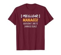 Chef d'équipe métier Humour Meilleur Manager T-Shirt, Homme, Marron, M