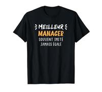 Chef d'équipe métier Humour Meilleur Manager T-Shirt, Homme, Noir, M
