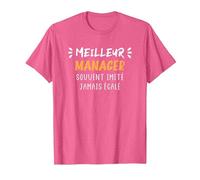 Chef d'équipe métier Humour Meilleur Manager T-Shirt, Homme, Rose Chiné, S