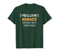 Chef d'équipe métier Humour Meilleur Manager T-Shirt, Homme, Vert Forêt, XL