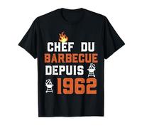 Chef du Barbecue Depuis 1962 Cadeau Humour Anniversaire T-Shirt