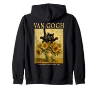 Chef-d'œuvre Amusant inspiré de Van Gogh Chat Tournesols Sweat à Capuche