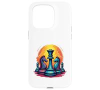 Chef-d'œuvre d'échecs Coucher de Soleil - Roi d'échecs et Chevaliers Coque pour iPhone 15 Pro