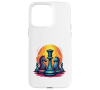 Chef-d'œuvre d'échecs Coucher de Soleil - Roi d'échecs et Chevaliers Coque pour iPhone 15 Pro Max