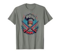Chef étoilé T-Shirt, Homme, Vert Kaki chiné, XL
