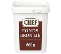 CHEF - Fonds Brun Lié Déshydraté Goût Bœuf Rôti - Pot de 600g | Aide culinaire pour réaliser des sauces brunes intenses - Mouiller ou déglacer vos viandes avec une faible graisse