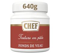 CHEF - Fonds de Veau Premium - à Base de Demi-Glace de Veau - Pot de 640g