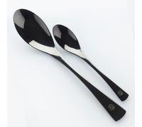 Chef Frank Haasnoot Cuillères à Façonner | Set de Cuillères Rocher | Noir | 2 pièces de Cuillères à Quenelle de Haute Qualité | Outils Culinaires | Ustensiles | Cuillères Rocher Grandes et Petites