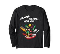 Chef Fry Pan Wok Pun Cuisine Humour Art Graphique Manche Longue