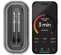 CHEF iQ Sense Thermomètre à viande sans fil intelligent avec 2 sondes ultra-fines, Bluetooth à portée illimitée, thermomètre à viande numérique pour la surveillance à distance du barbecue, du four