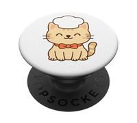 Chef Kawaii Chat Dessin Culinaire Pet Art PopSockets PopGrip Adhésif