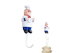 Chef Kitchen Hooks : crochet adhésif fort, crochet de chef réutilisable | Support de dessin animé, pièce d'étagère suspendue multifonction, rangement de salle de bain