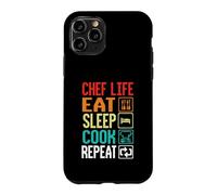 Chef Life Eat Cook Repeat Funny Cooking Chefs Lover Coque pour iPhone 11 Pro