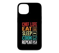 Chef Life Eat Cook Repeat Funny Cooking Chefs Lover Coque pour iPhone 13