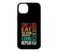 Chef Life Eat Cook Repeat Funny Cooking Chefs Lover Coque pour iPhone 14 Plus
