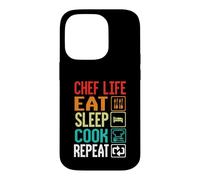 Chef Life Eat Cook Repeat Funny Cooking Chefs Lover Coque pour iPhone 14 Pro