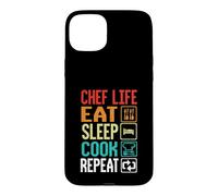Chef Life Eat Cook Repeat Funny Cooking Chefs Lover Coque pour iPhone 15 Plus