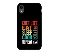 Chef Life Eat Cook Repeat Funny Cooking Chefs Lover Coque pour iPhone XR