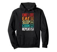 Chef Life Eat Cook Repeat Funny Cooking Chefs Lover Sweat à Capuche